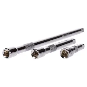 3pc 3/8" Drive Straight Socket Ratchet Extension Bar Set 75mm 125mm 250mm