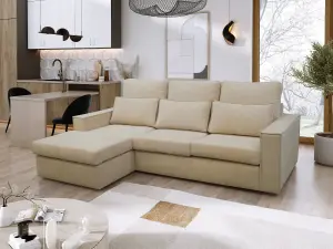 Soho High Back Left Hand  Facing Corner Sofa Beige