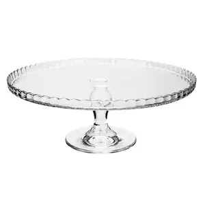 Large 32cm Glass Cupcake Birthday Party Cake Stand Plate Display on Pedestal