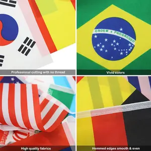 Fabric Bunting 12m 39ft 2022 FIFA World Cup 32 Teams National Flags Football Soccer Sports Banner