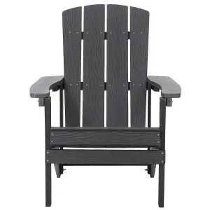 Garden Chair ADIRONDACK with Footstool Dark Grey