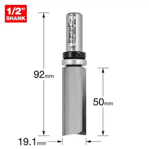 Trend 46/09 x 1/2 TCT 90 Degree Shank Mounted Template Profiler 19.1 x 50mm