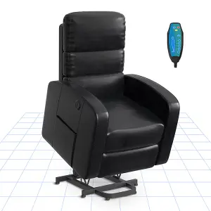 FlexiSpot Electric Riser Recliner With Massage in Black Leather