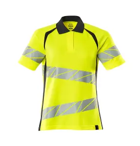 Mascot Accelerate Safe Ladies Fit Polo Shirt (Hi-Vis Yellow/Dark Navy)  (XXXXX Large)