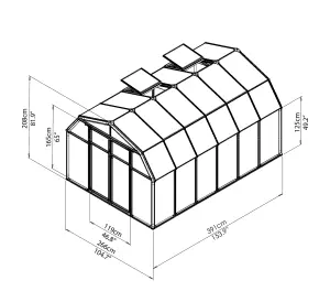 Palram - Canopia Hobby Gardner Green 8x12 Greenhouse