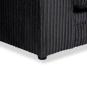 Chicago Jumbo Cord Right Hand Facing Corner Sofa Black