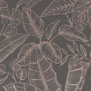 Boutique Paradise Brown Smooth Wallpaper Sample