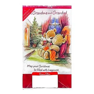 Simon Elvin For A Dear Grandma And A grandad Christmas Greetings Card (Pack of 12) Multicoloured (One Size)