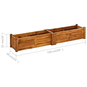 Berkfield Garden Raised Bed Acacia Wood 150x30x25 cm