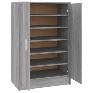 Shoe Cabinet Grey Sonoma 60x35x92 cm Engineered Wood