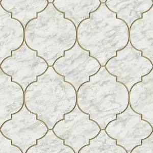 Erismann Art Décor Marble Tile Instawalls Graphic Glitter Metallic Wallpaper 6391-10