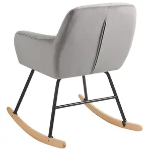 Rocking Chair LIARUM Velvet Grey