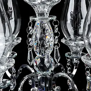 London Boutique Crystal Candelabra Tea Light Candle Holders 5 Arms Decorative with swarovski crystal elements