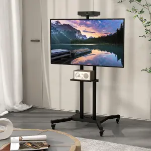 COSTWAY Mobile TV Stand Portable Television Stand for 32-70 Inch TVs & Monitors