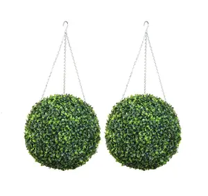 Artificial Topiary Boxwood Ball With Chain 28cm