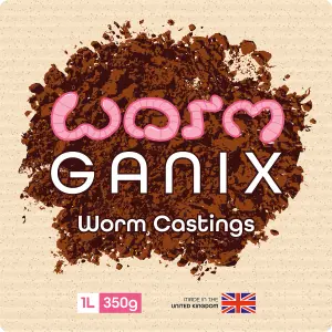 Wormganix 1 Litre Pouch Premium Worm Castings Vermicompost Organic Moist Fresh