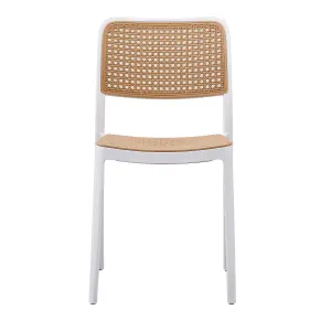 White Plastic Café Dining Chair