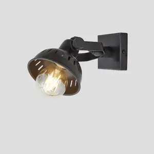 Industville Swivel Spotlight Flush Mount/Wall Light, Single, Pewter