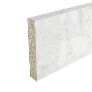 GoodHome Algiata Matt Beige Marble effect Laminate Upstand (L)3000mm