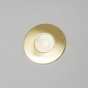 Litecraft 2 Pack Satin Brass Modern IP65 Fire Rated Bathroom Downlights