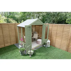 4Life 6x4 Pressure Treated Double Door Apex Summerhouse  No