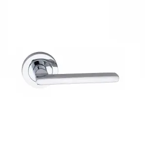 1 Pair Leon Design Door Handles Polished Chrome Finish - Golden Grace