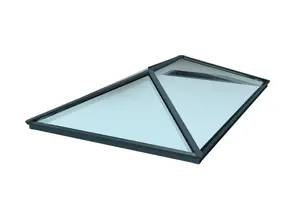 Brett Martin Roof Lantern 2500mm x 2000mm, 4-pane, Self-Clean Blue Solar Glass, Grey External, White Internal Aluminium Frame