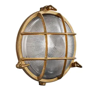 Nordlux Polperro Outdoor Patio Terrace Garden Wall Light In Brass (Height) 9.3cm