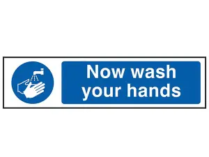 Scan 5014 Now Wash Your Hands - PVC 200 x 50mm SCA5014