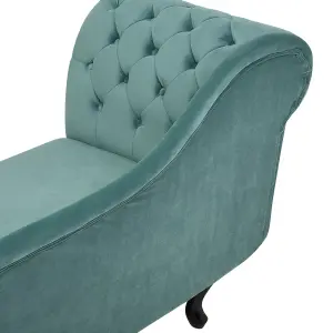 Left Hand Chaise Lounge Velvet Mint Green NIMES