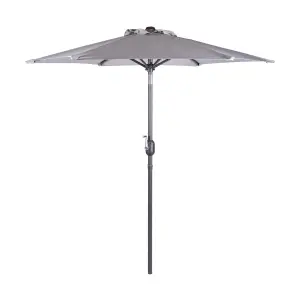 Alfresia 2 Metre Garden Parasol, Easy Push Button Control, Tilt Function, Grey