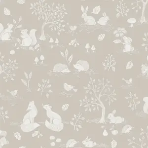 Galerie Apelviken 2 Greige Floral Woodland Smooth Wallpaper