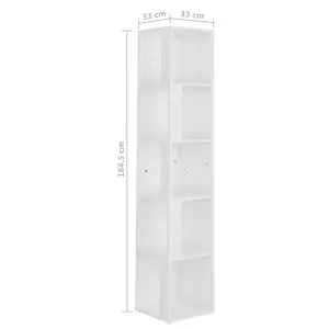 Berkfield Corner Cabinet High Gloss White 33x33x164.5 cm Engineered Wood