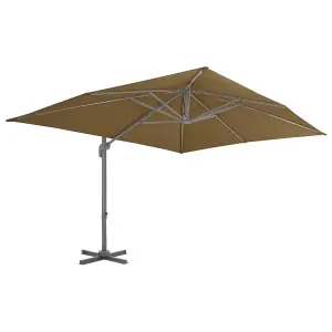 Berkfield Outdoor Umbrella with Portable Base Taupe