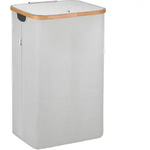 Fabric Laundry Hamper  Light Grey