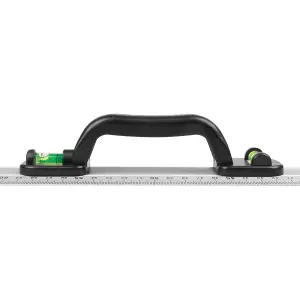 Hardys 1000mm Aluminium Metal Ruler & Spirit Level with Handle - CM, MM and Inch Measurements - 90 and 180 Degree Spirit Gauges