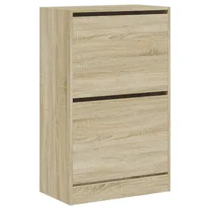 Shoe Cabinet Sonoma Oak 60x34x96.5 cm Engineered Wood