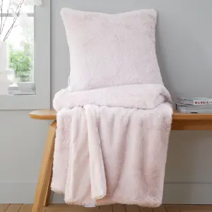 Catherine Lansfield Cosy Glamour Fur 130x170 cm Blanket Throw Blush Pink