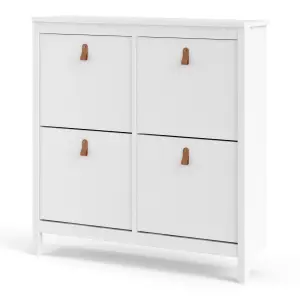 Barcelona Shoe cabinet 4 compartments in White