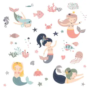 RoomMates Pastel Sweet Mermaids Peel & Stick Wall Decals