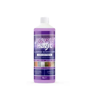 Purple Magic All Purpose Outdoor Cleaner Concentrated Moss, Mould, Mildew, Lichen, Algae Remover Path and Patio Cleaner 1L