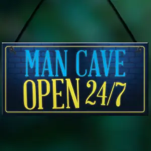 Red Ocean Man Cave Signs And Plaques Neon Effect Shed Sign Door Wall Plaque Dad Grandad Gift