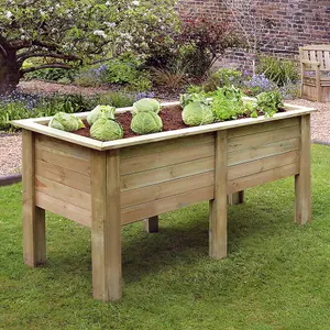 Zest Wooden Deep Root Planter Raised Vegetable Flower Bed Garden 1.8m