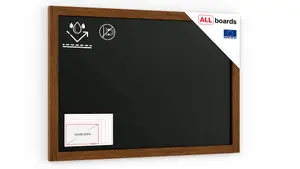 ALLboards Waterproof Chalkboard with Varnished Wooden Frame 90x60cm, Chalk Writing Board Outdoor, Indoor