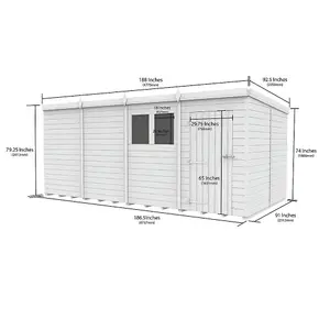 DIY Sheds 16x8 Pent Shed - Single Door Without Windows