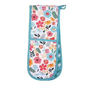 RHS Cottage Garden Organic Cotton Double Oven Glove Multi