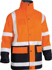 BISLEY WORKWEAR TAPED HI VIS 5-IN-1 RAIN JACKET