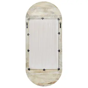 Beliani Mediterranean Wall Mirror BRIANT Wood White