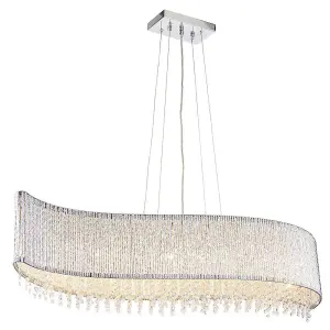 Luminosa Galina 8 Light Ceiling Pendant Chrome Plate & Clear Crystal, G9