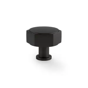 40mm Matt Black Hexagon Cabinet Knob Dark Kitchen Cupboard Door Drawer Pull Handle Wardrobe Furniture Replacement